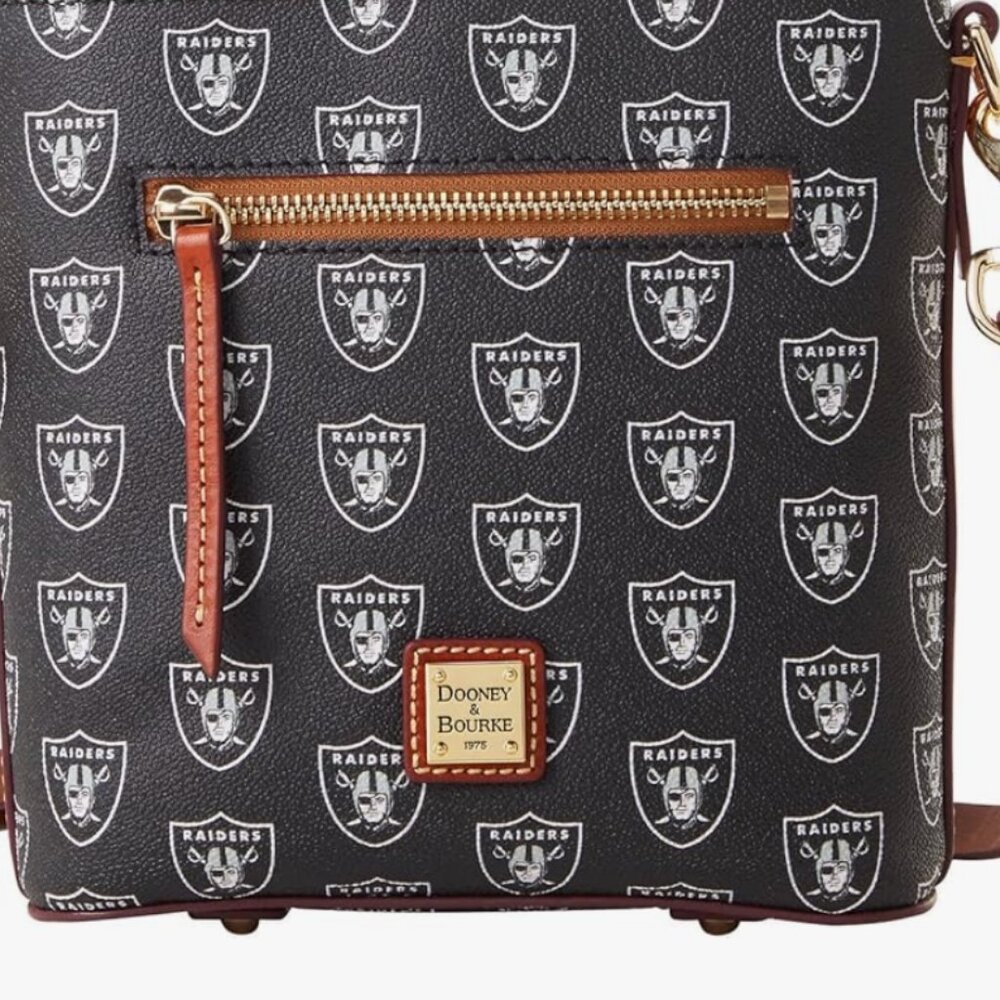 NEW! Dooney & Bourke Handbag, NFL Raiders Small Zip Crossbody